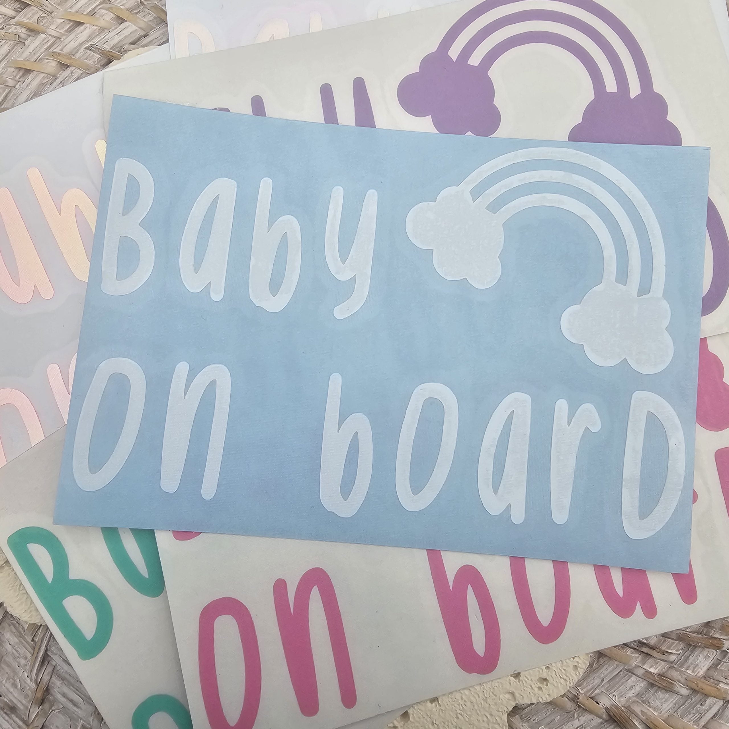 Car Bumper Sticker - Baby On Board Rainbow