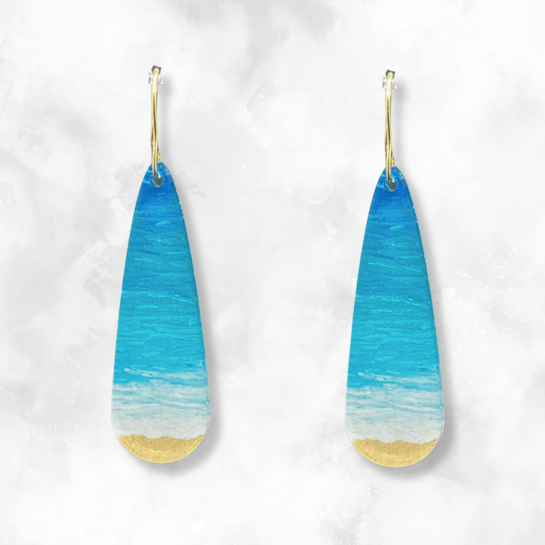 Beach Long Droplet Earrings - hypoallergenic