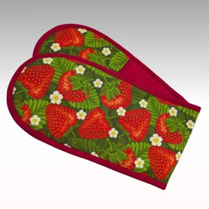 Strawberries double oven mitt