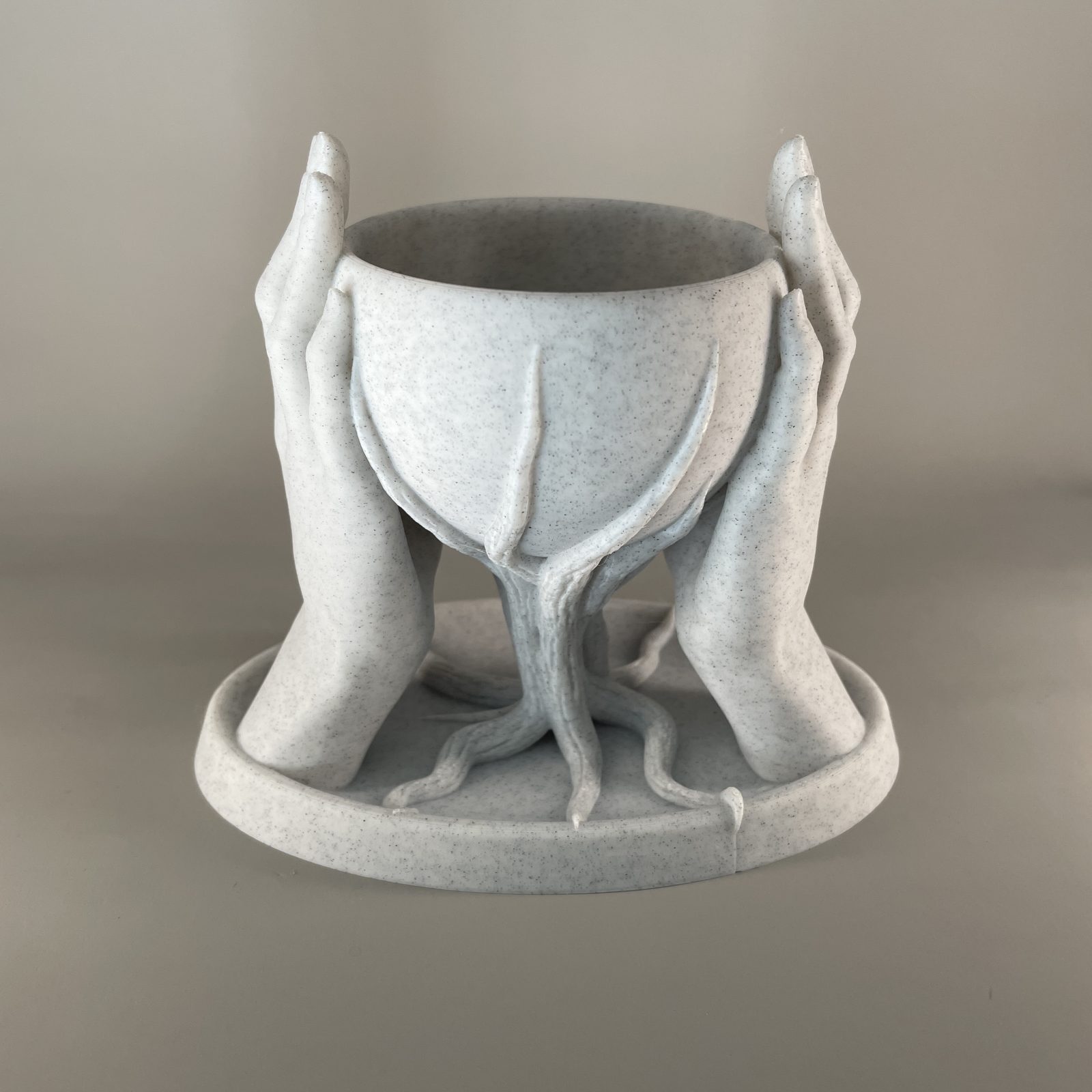 Mini Marble-look Hands Planter - Image 2