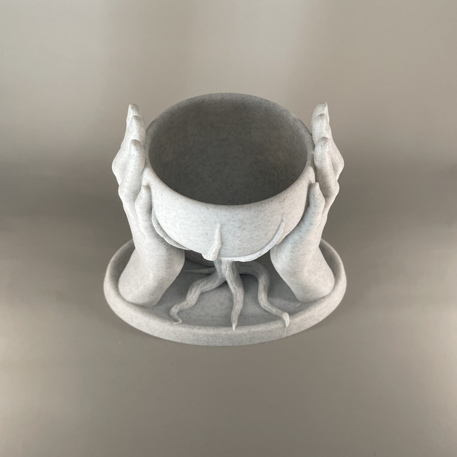 Mini Marble-look Hands Planter - Image 4
