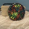 Multi-coloured raffia and wax thread necklace
