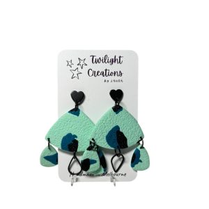 Green Spot Polymer clay earrings
