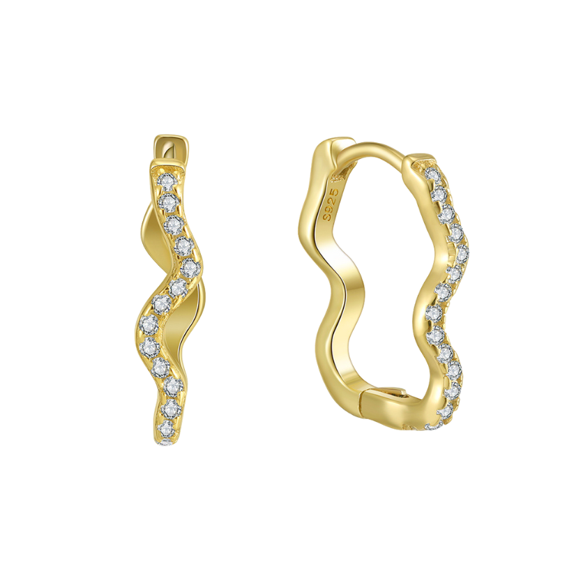 ZigZag Hoop - 14K Gold Plated