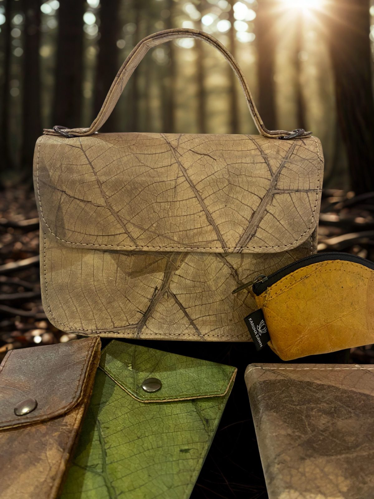 Vegan Leaf Leather Curve Bag - All Colours