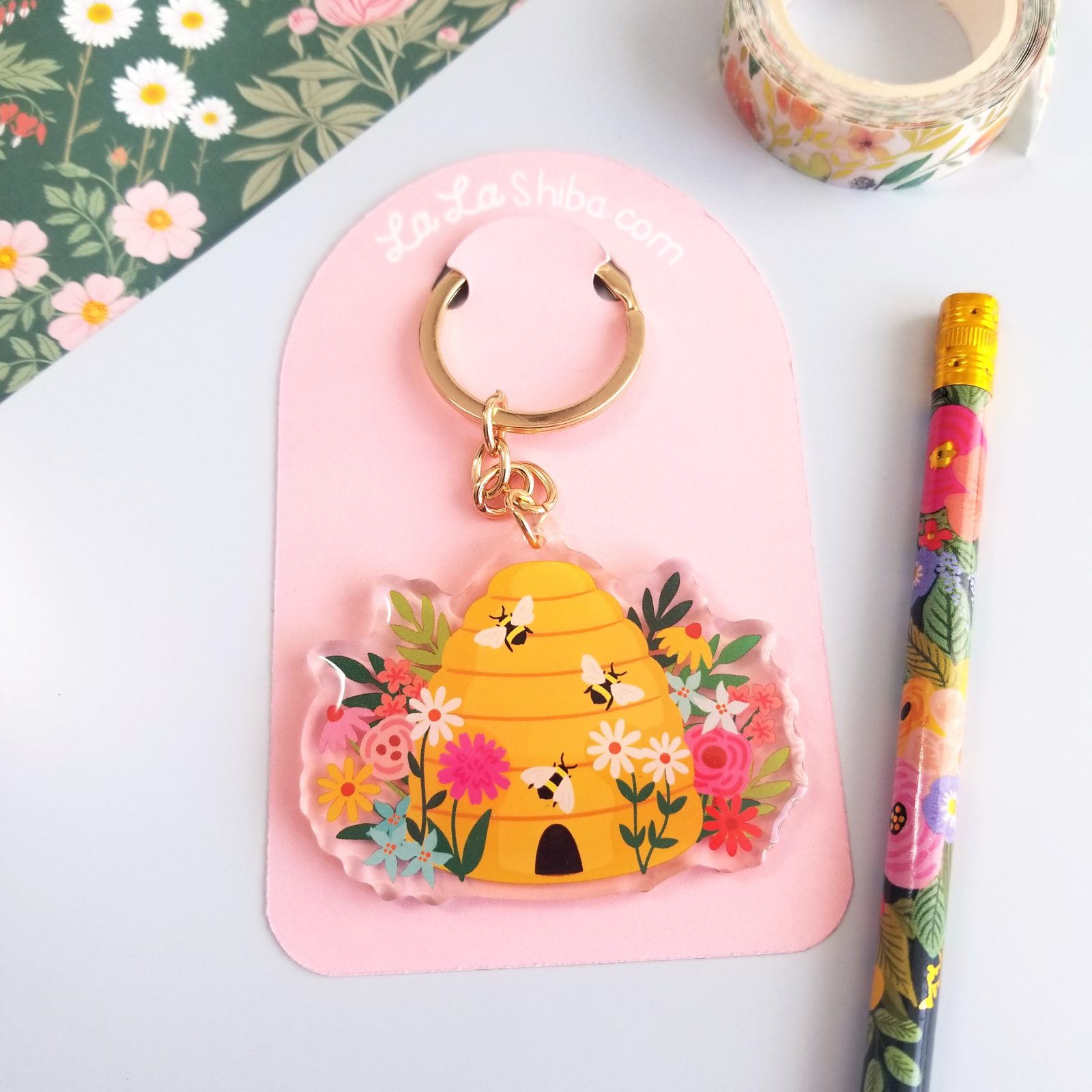 BeeHive Acrylic Keychain