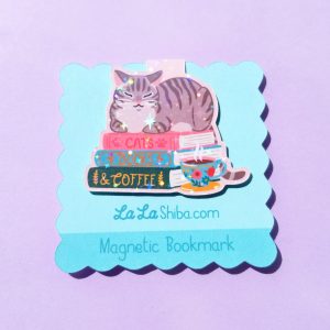Cats, Books and Coffee Magnetic Bookmark