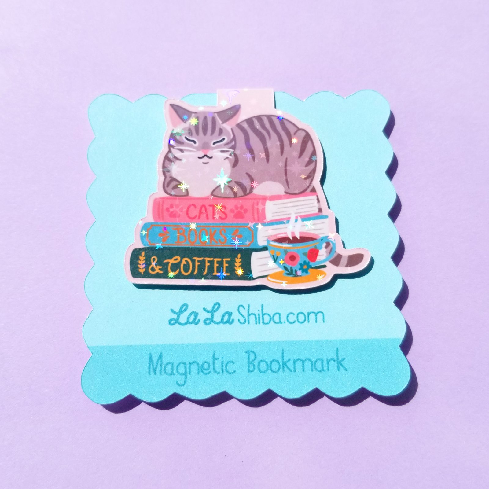 Cats, Books and Coffee Magnetic Bookmark