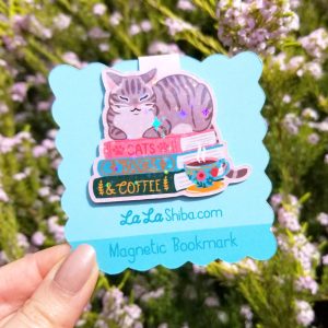 Cats, Books and Coffee Magnetic Bookmark