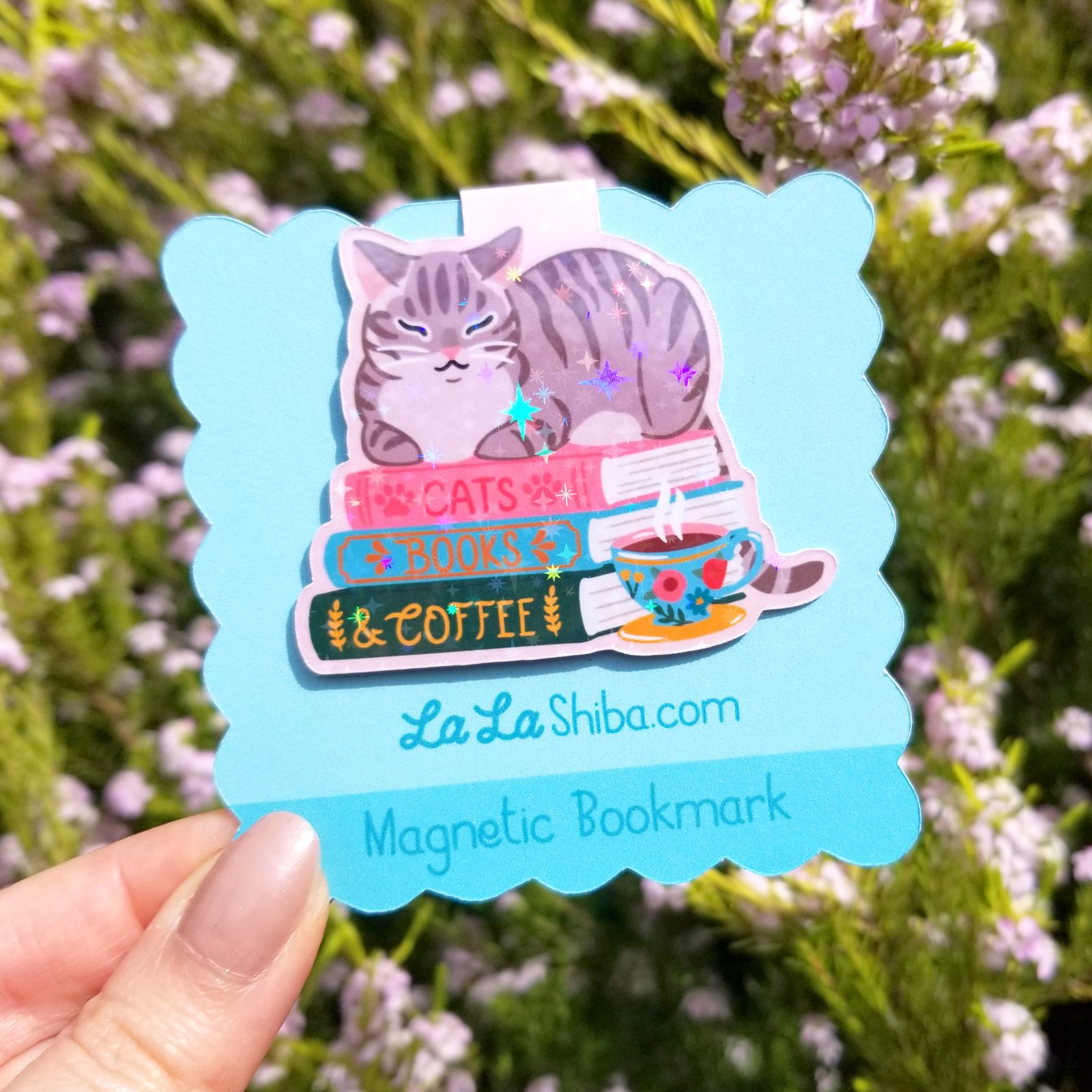 Cats, Books and Coffee Magnetic Bookmark