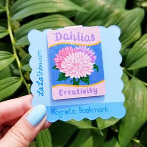 Dahlias Flower Magnetic Bookmark