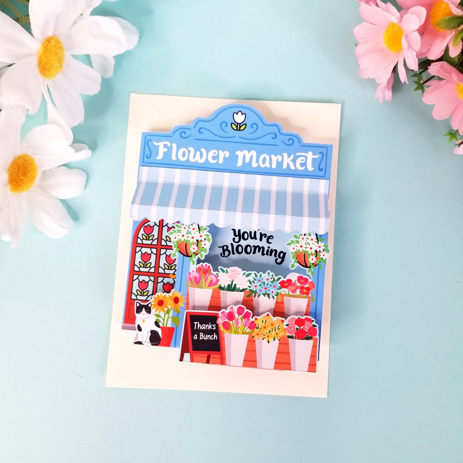 Flower Market Thank-you 3D Card - Image 2