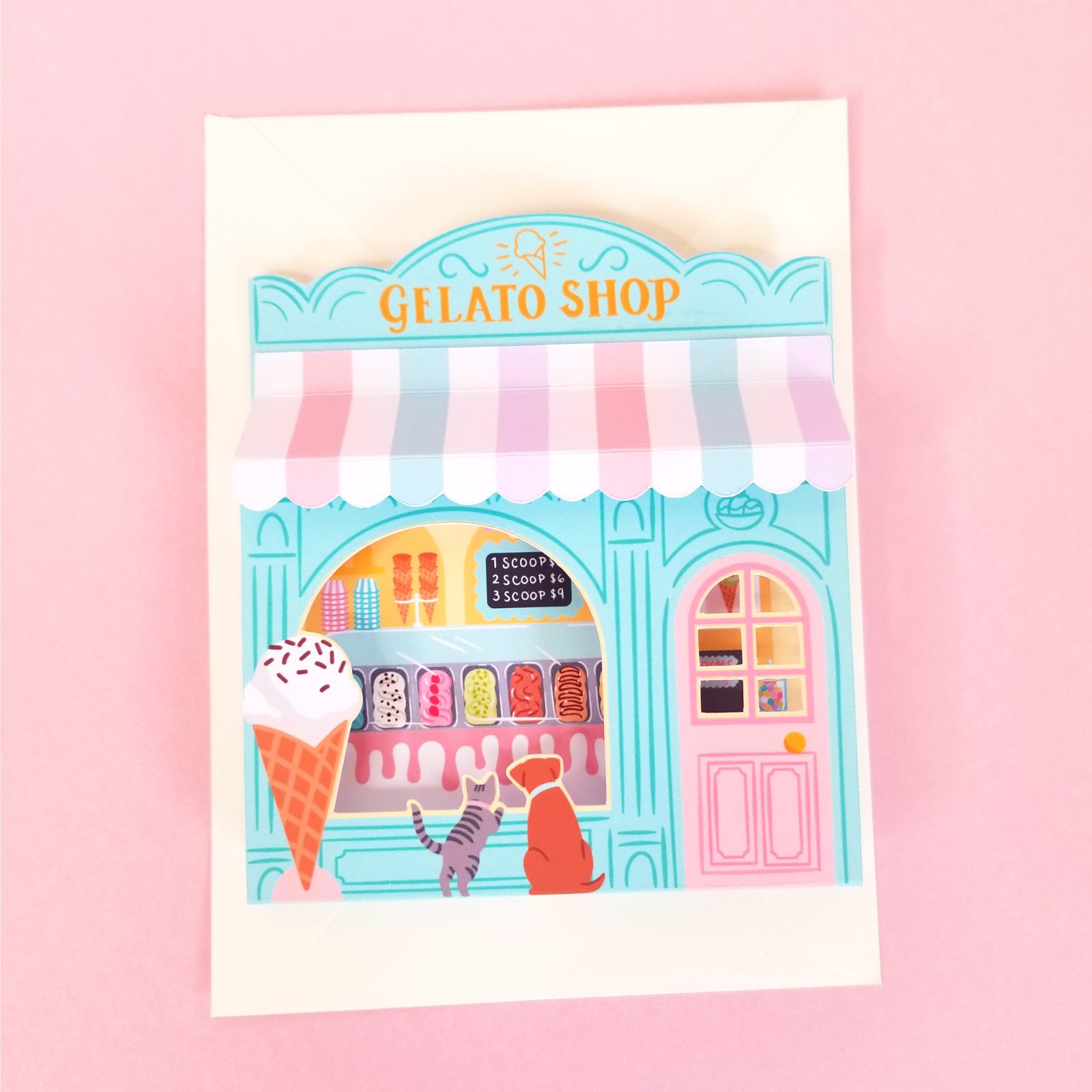 Gelato Shop card Flat