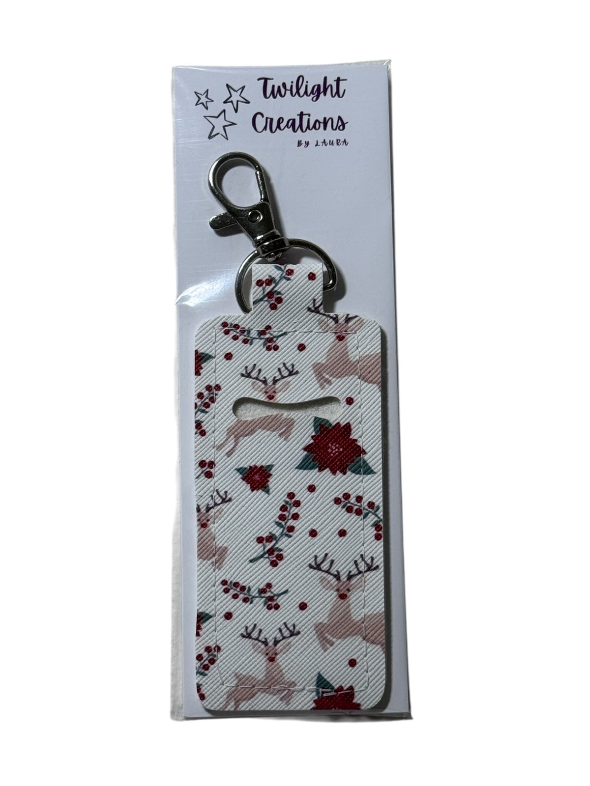 Christmas reindeer print lipgloss holder