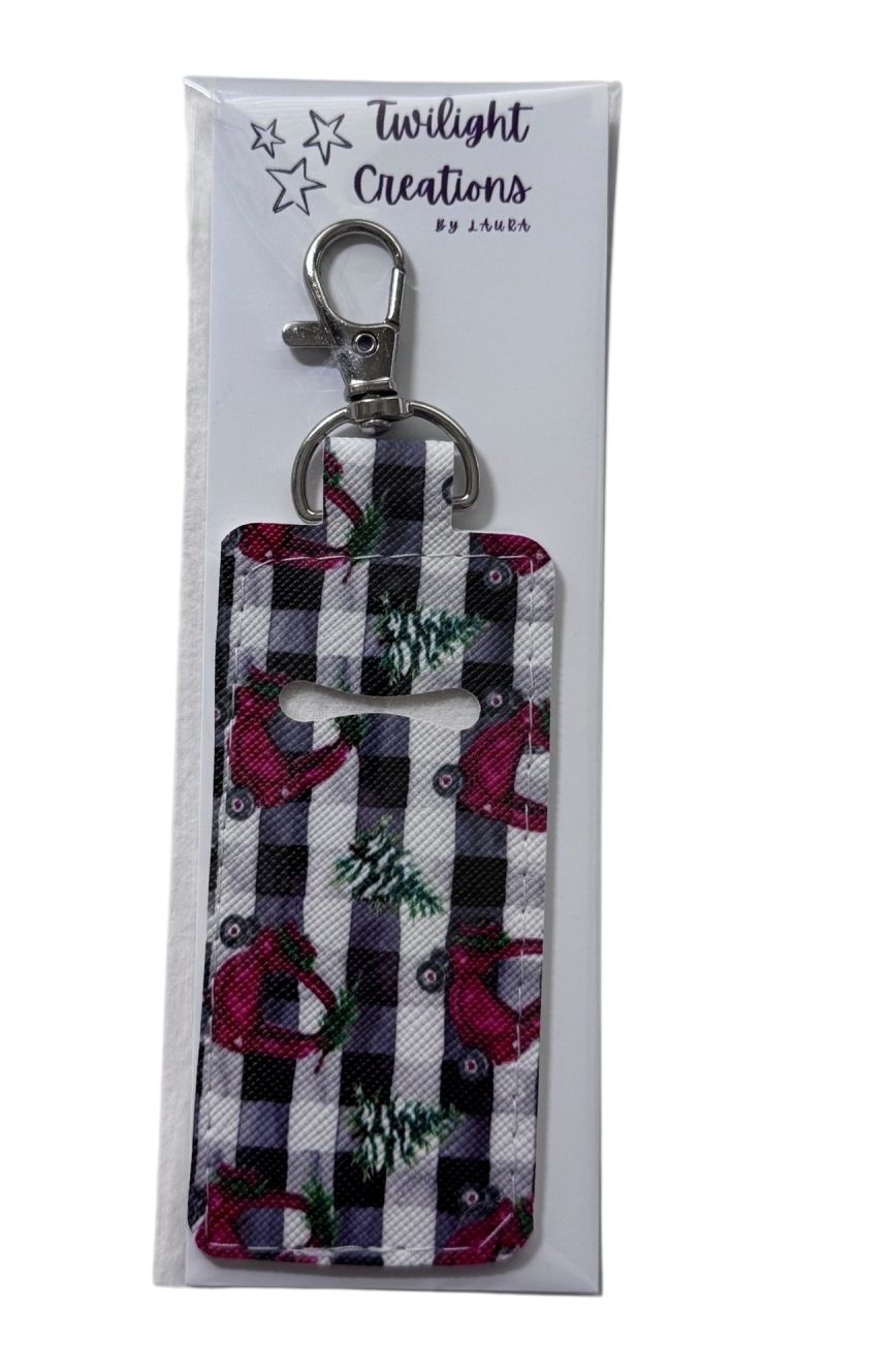 Christmas gingham lipgloss holder