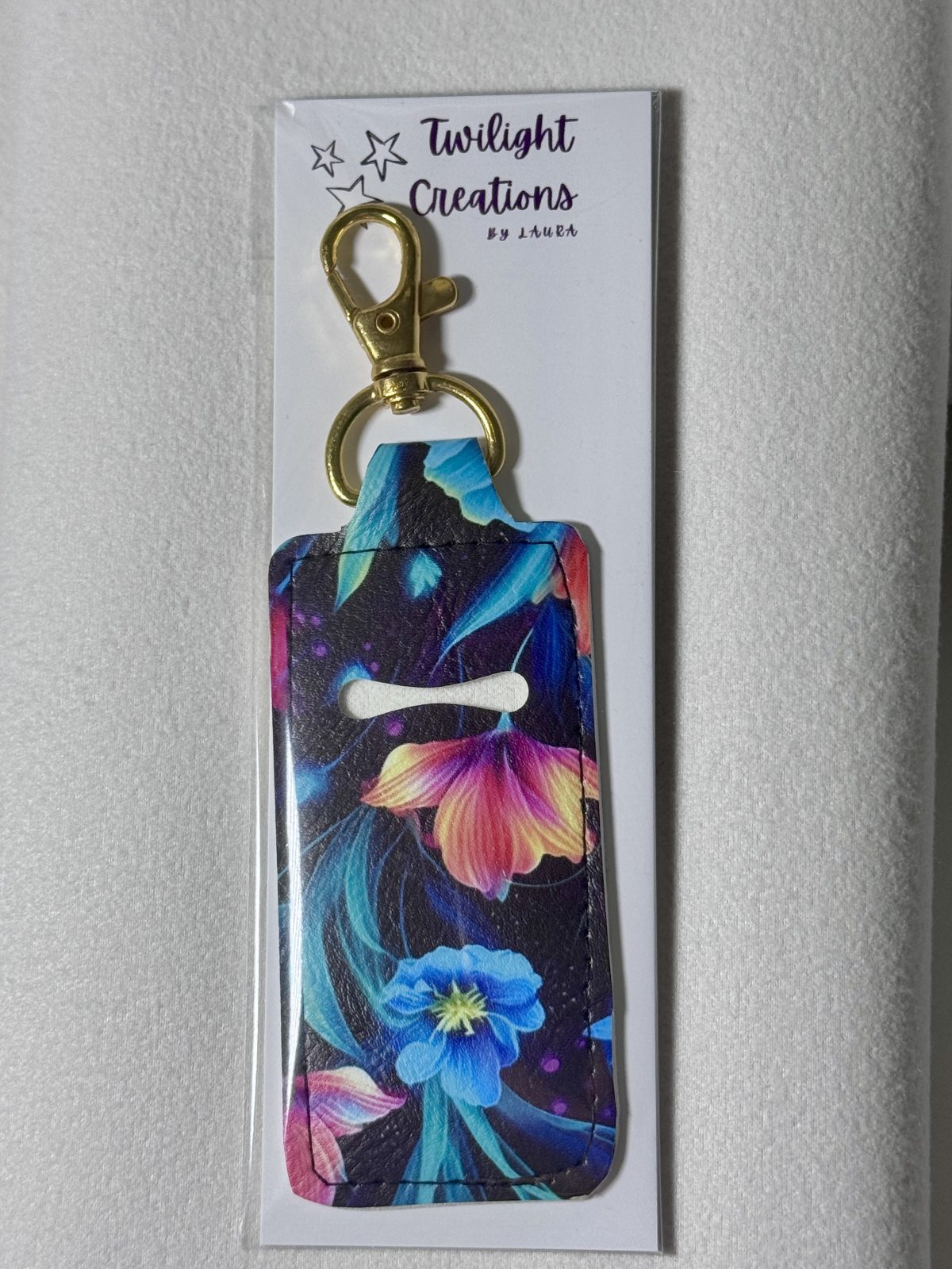 Blue/Red floral print lipgloss holder