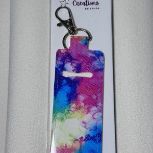 Rainbow ink print lipgloss holder