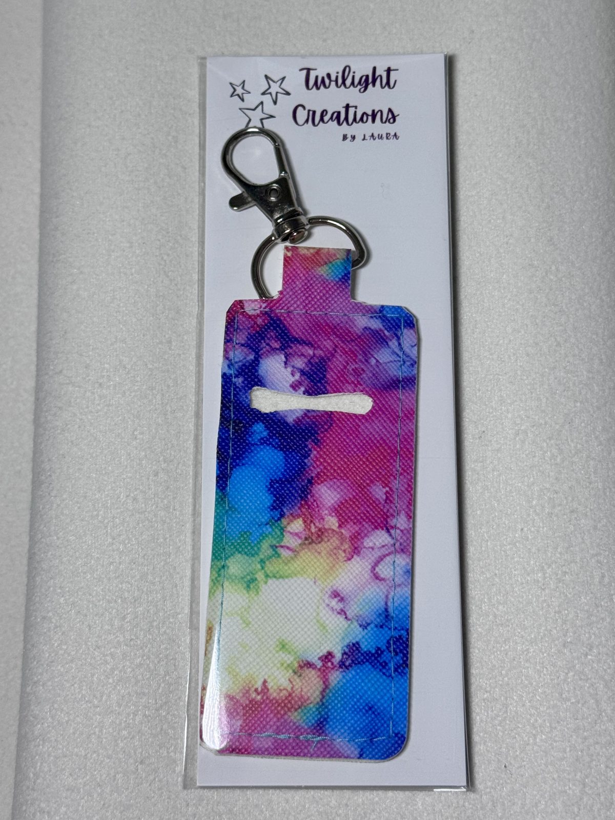 Rainbow ink print lipgloss holder