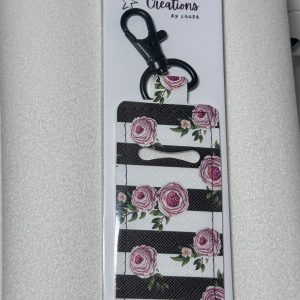 Striped floral lipgloss holder