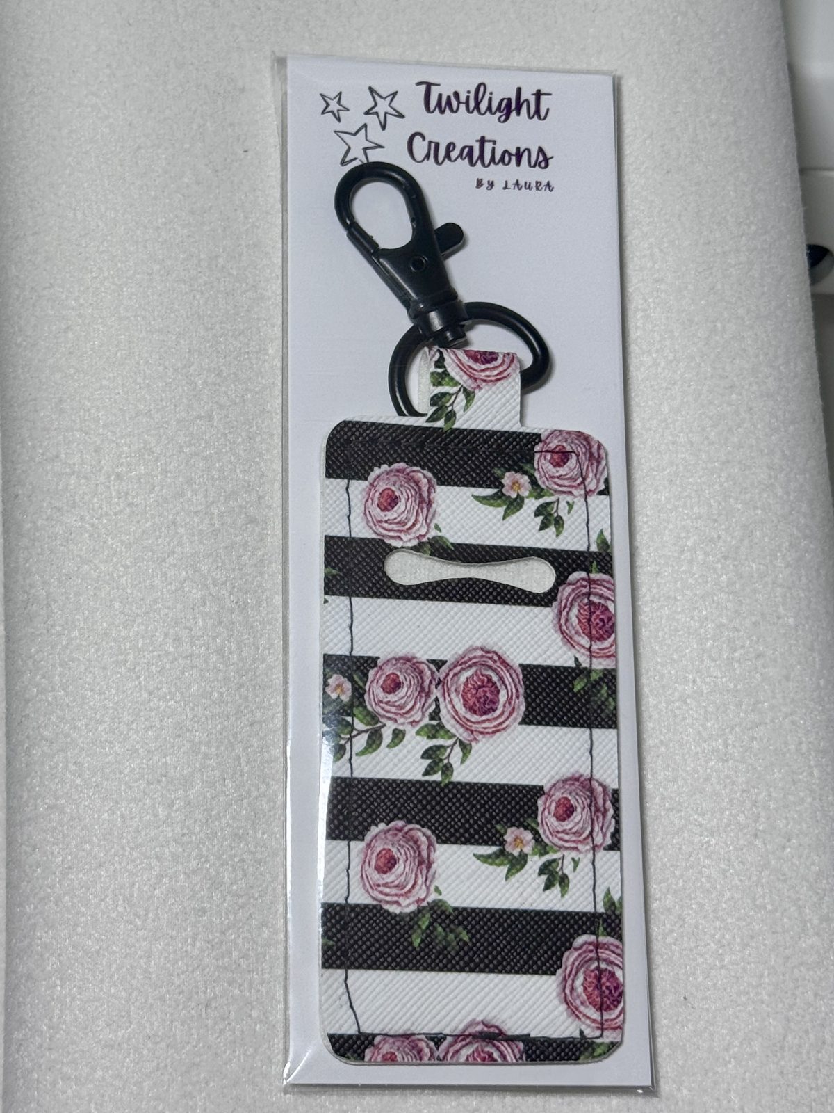 Striped floral lipgloss holder