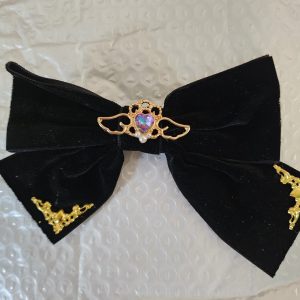 Gothic Medium Bow Frame Hair Clip Purple