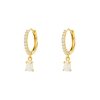 14k gold plated opalite hoops