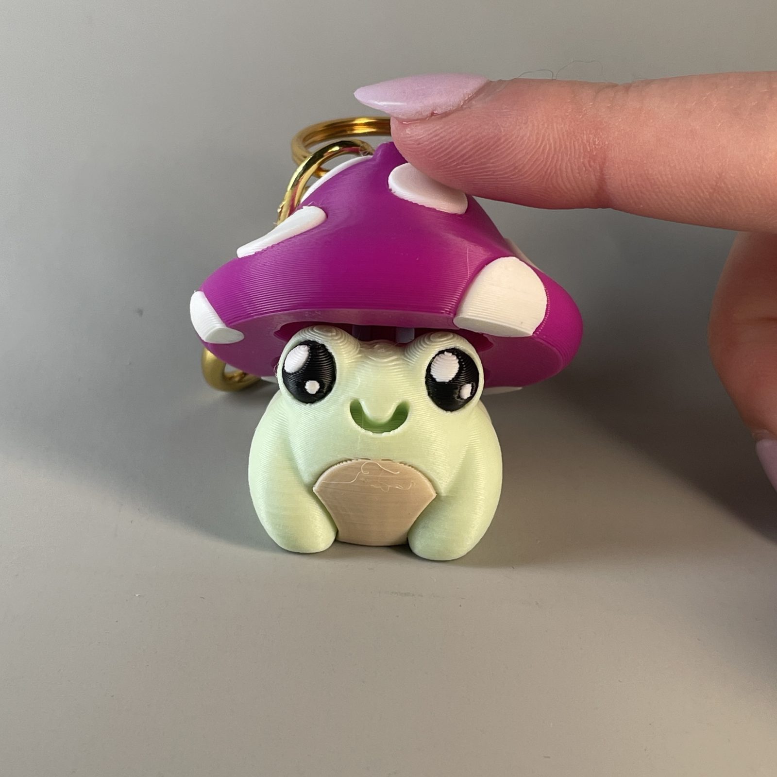 Mushroom Frog Clicker Fidget Keychain - Image 2