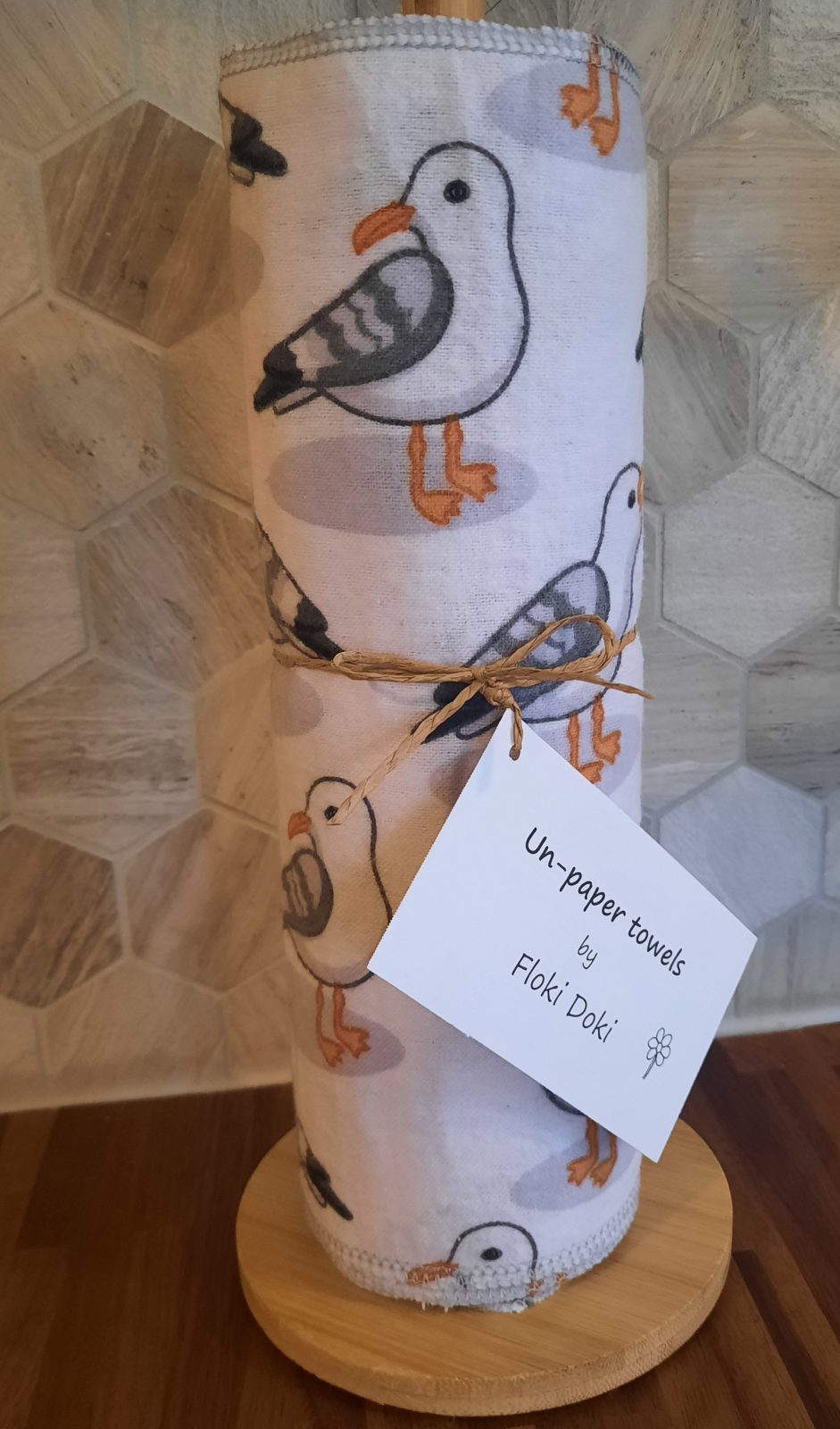 Un-paper towels 10 pack + stand Seagulls