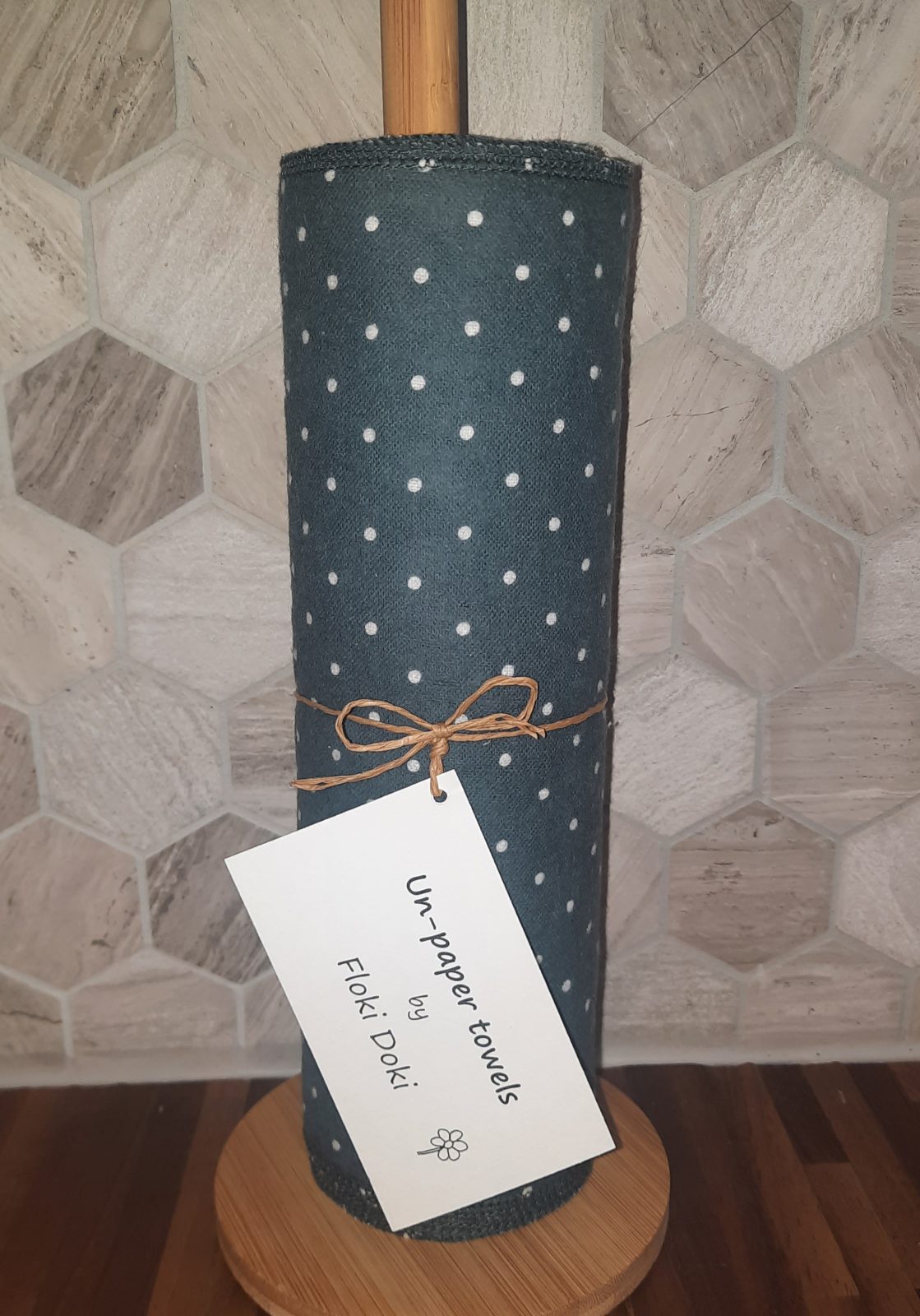 Un-paper towels 10 pack + stand Grey Dots