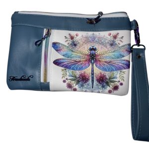 Dragonfly zippy clutch wristlet