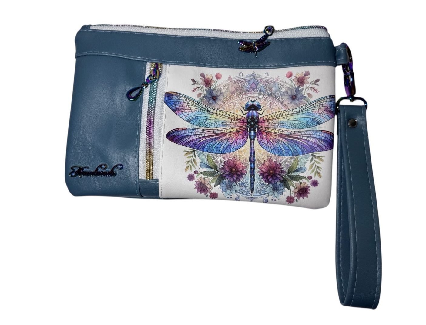 Dragonfly zippy clutch wristlet
