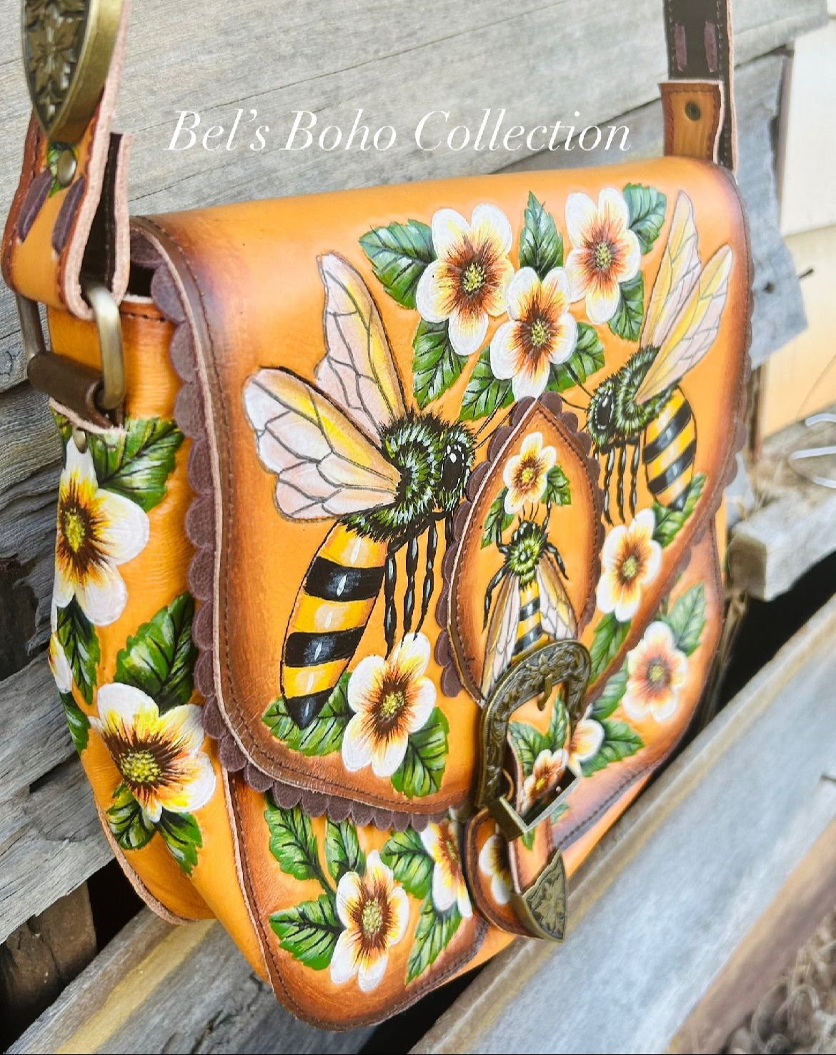 The Hand-Painted Bee Blossom Bag - Image 2