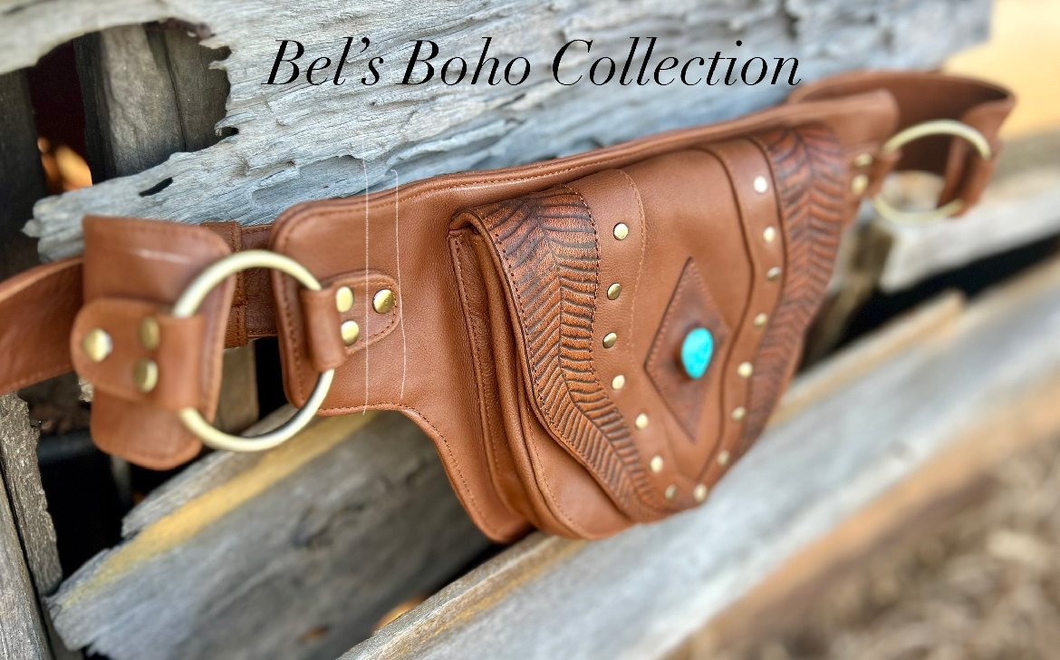 Feather Leather Waist Bag