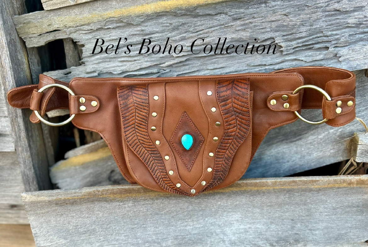 Feather Leather Waist Bag - Image 2