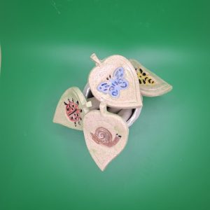 Garden Pot Stake -Butterfly (White /Raku)