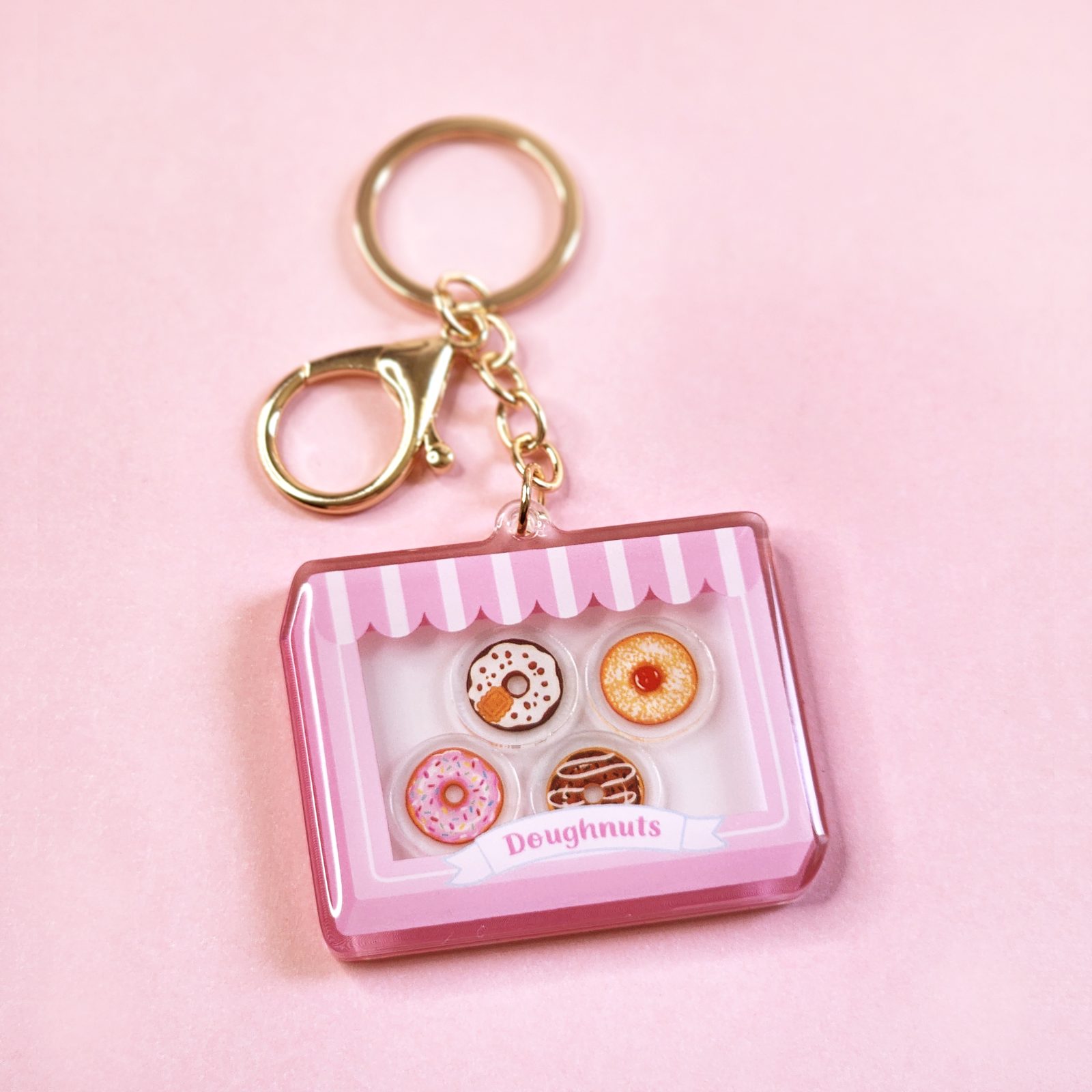 Doughnut Box Shaker Acrylic Keychain