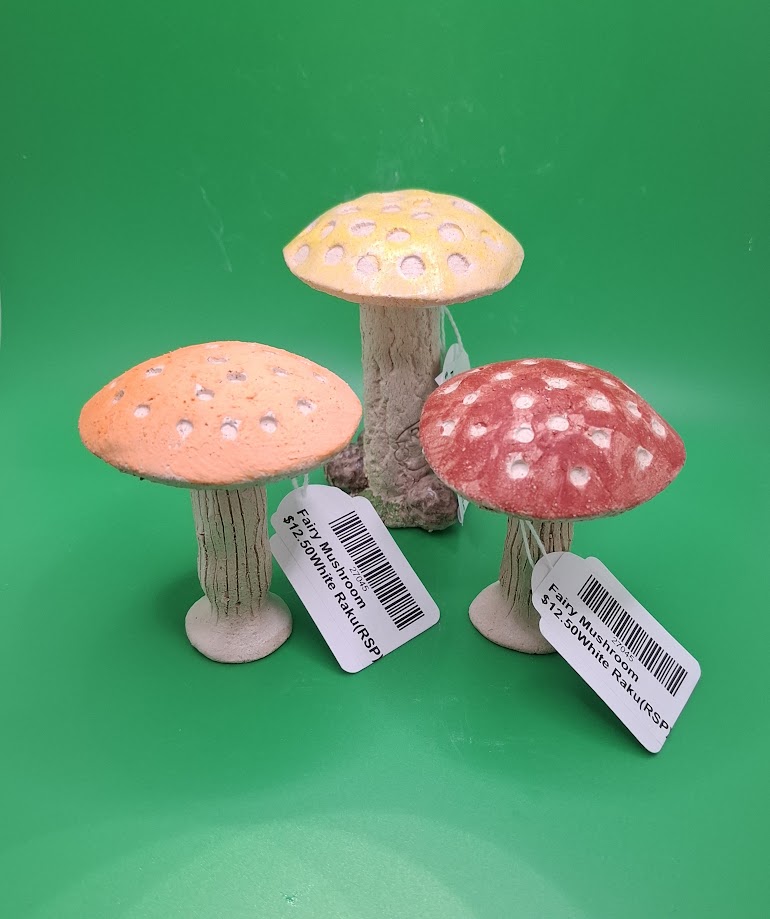 Fairy Mushroom White Raku