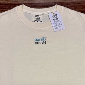 Barely Social Tee - Embroidered Statement Tee