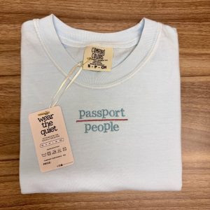 Passport over People T-shirt - Embroidered Statement Tee for Wanderlust Introverts