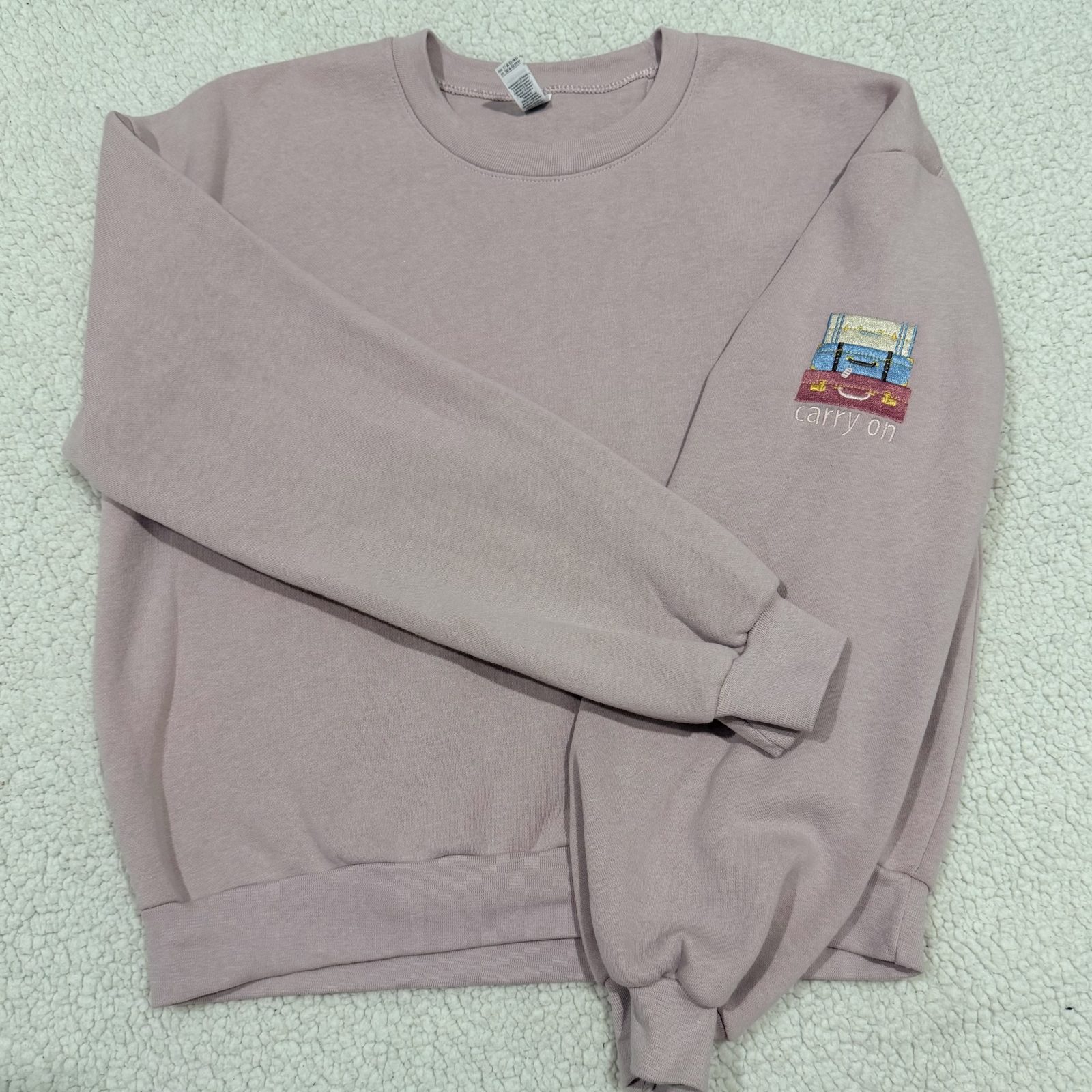 Luggages Jumper - Left Arm Embroidery Sweatshirt - Carry On Statement