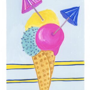 Colourful Ice Cream with stripes