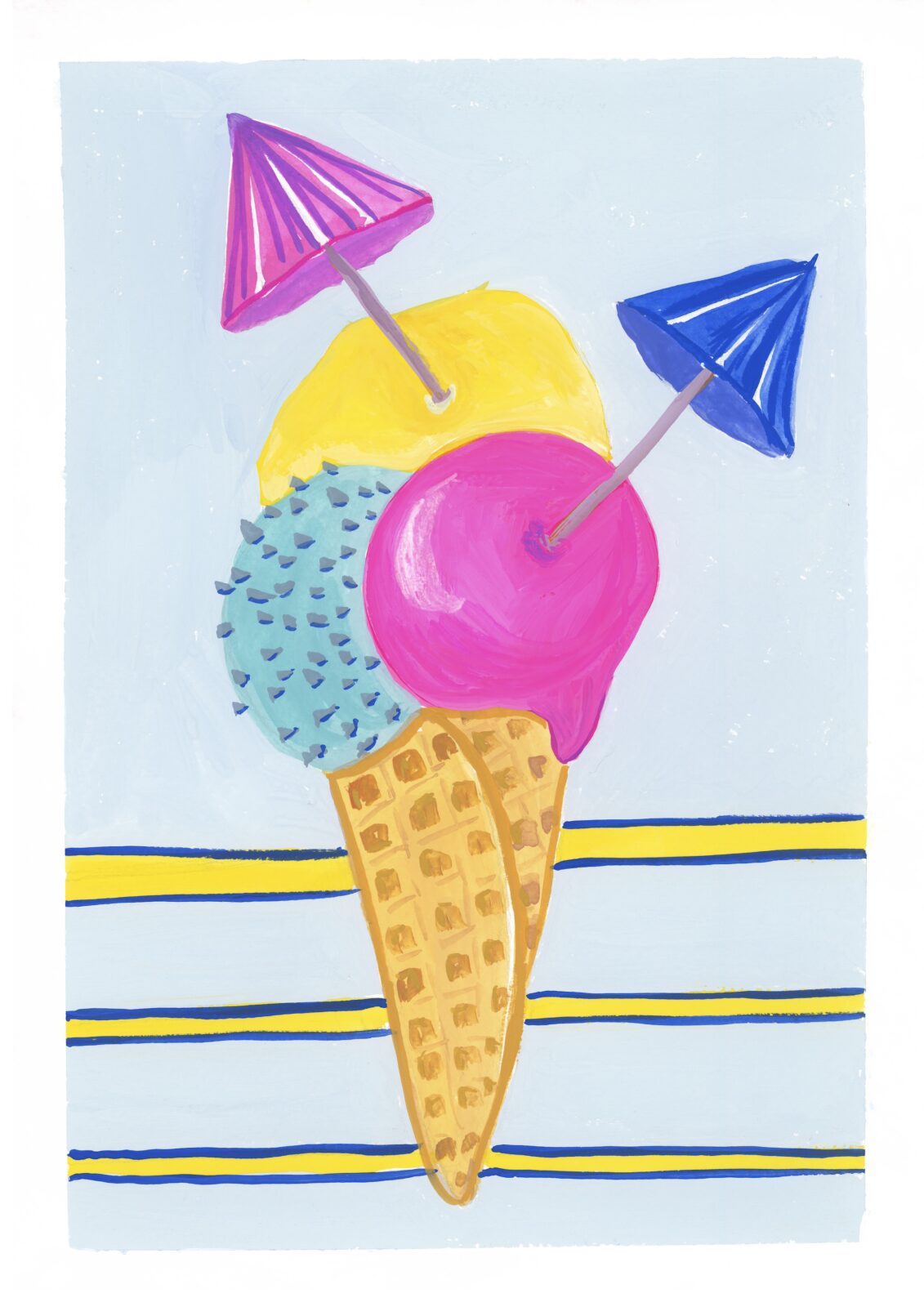 Colourful Ice Cream with stripes