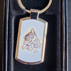 Cat Pointillism Keyring