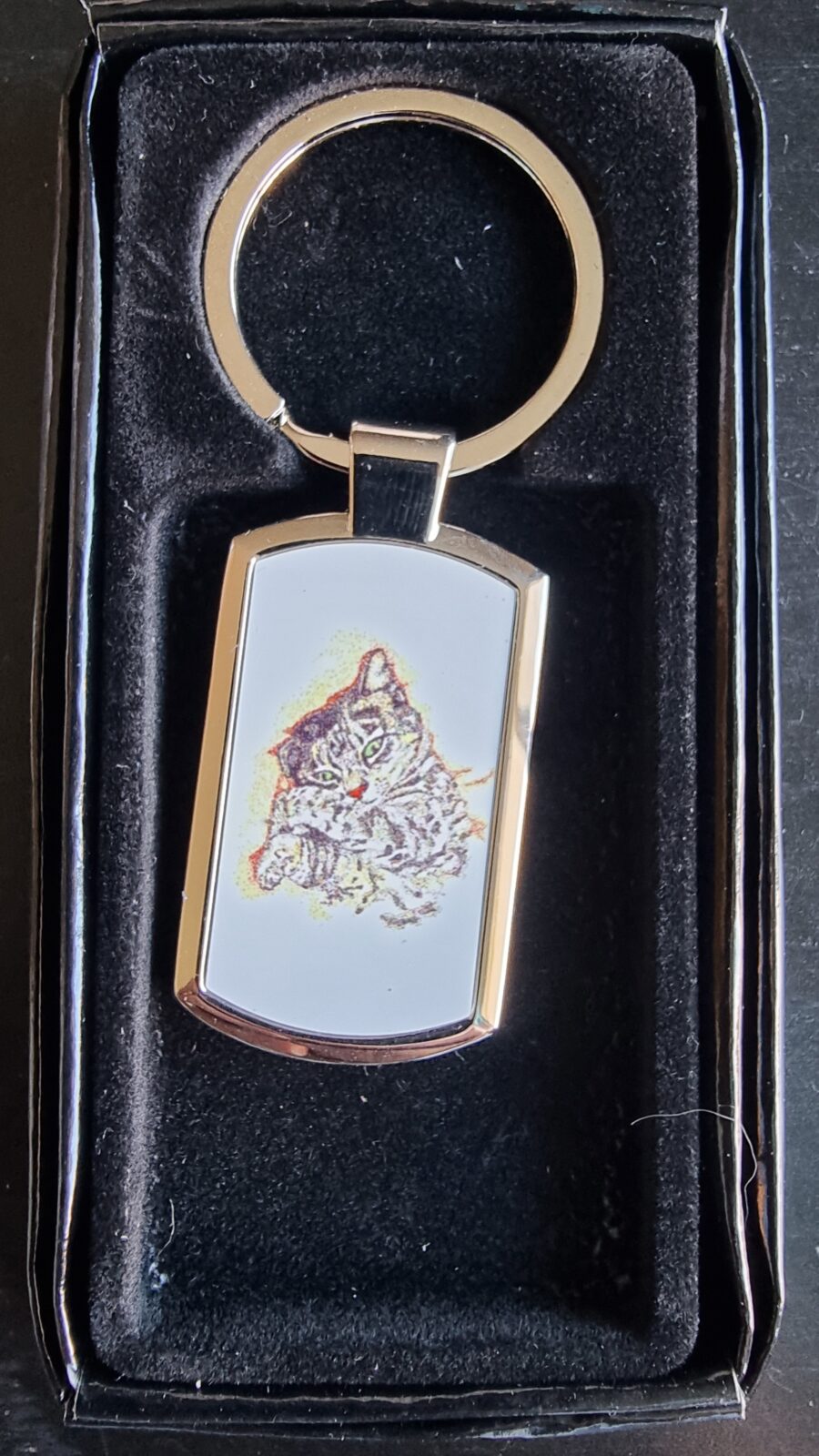 Cat Pointillism Keyring