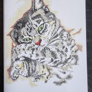 Bengal Cat Pointillism Greeting Card