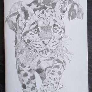 Leopard Pointillism Greeting Card