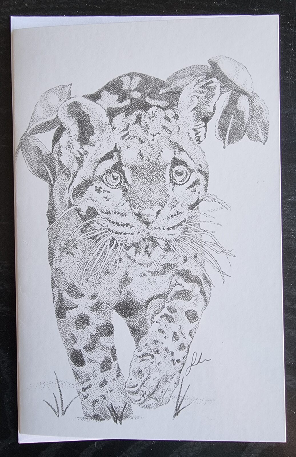 Leopard Pointillism Greeting Card