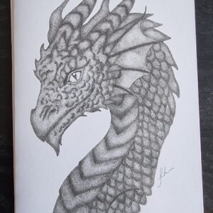Dragon Pointillism Greeting Card