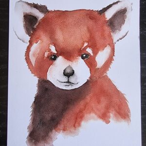 Red Panda A5 Watercolour Print