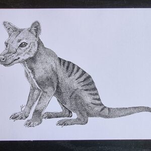 Tasmanian Tiger A5 Pointillism Print